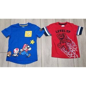 Nintendo‎ Super Mario Graphic Tshirts Childrens Size 4/5 XS Lot Of 2
